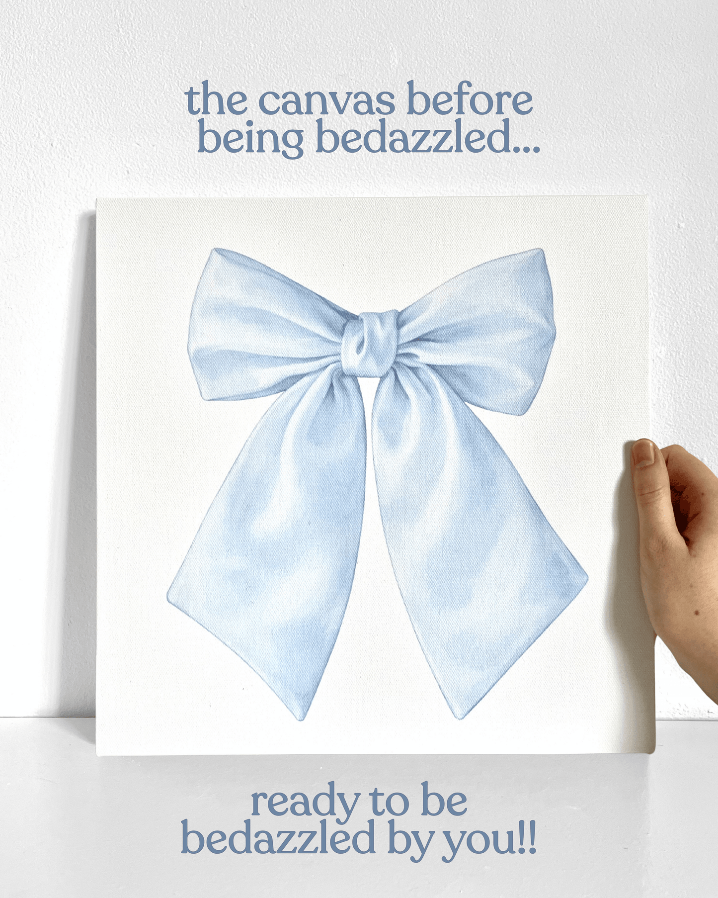 Blue Bow Bedazzle Canvas Kit