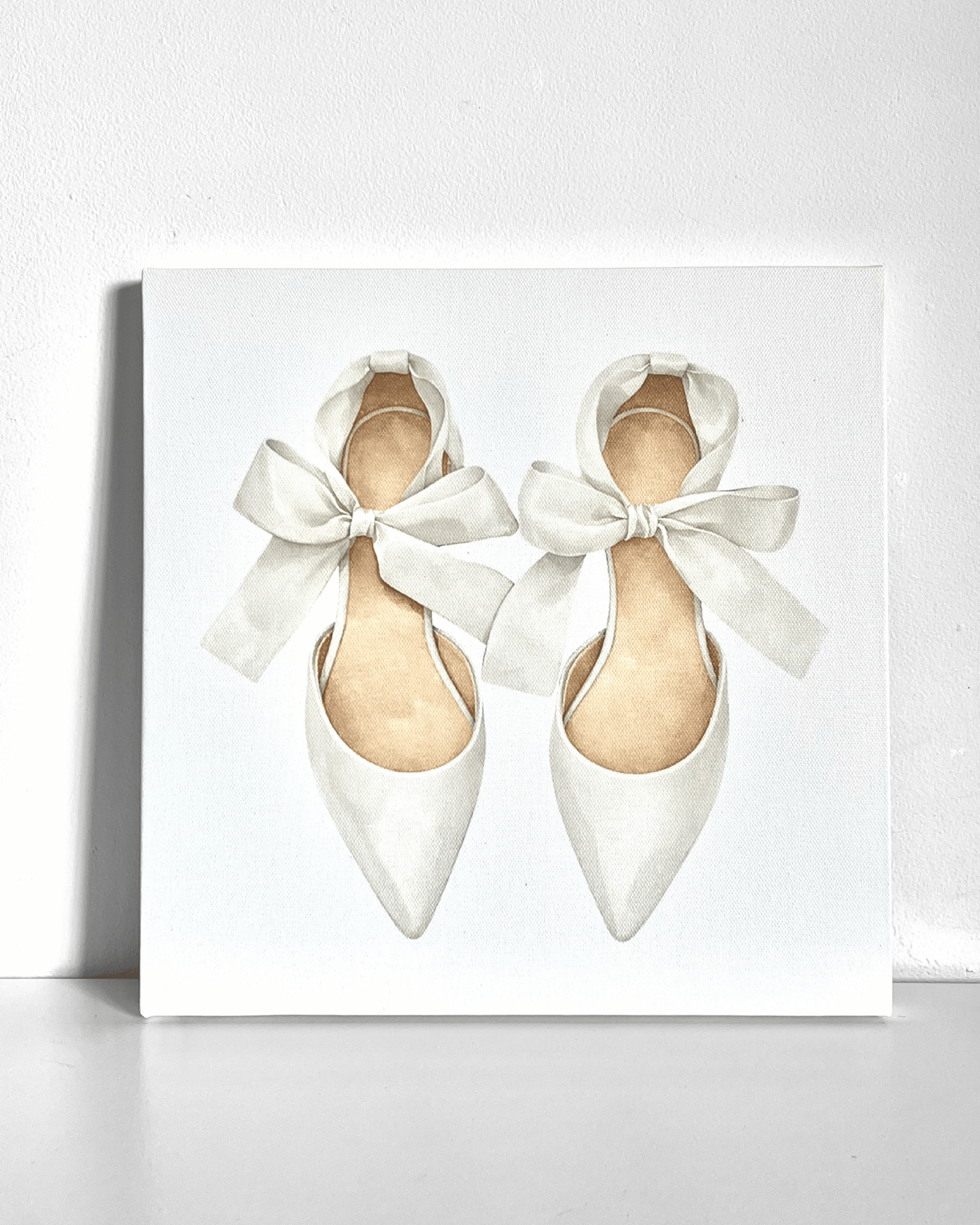 White Bow Heels Bedazzle Canvas Kit