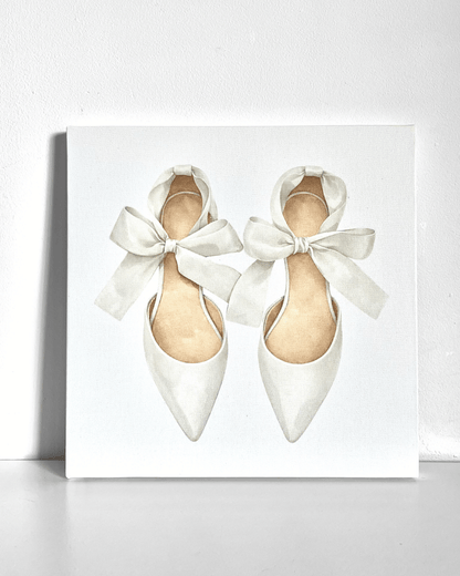 White Bow Heels Bedazzle Canvas Kit