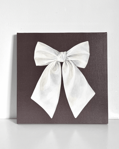 White Bow Bedazzle Canvas Kit