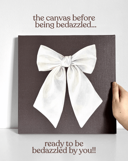 White Bow Bedazzle Canvas Kit