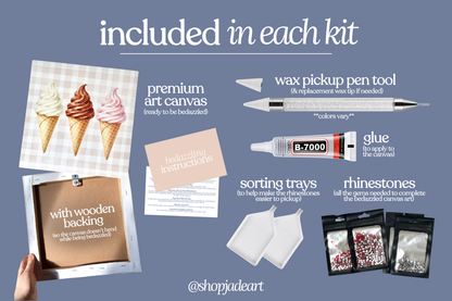 Ice Creams Bedazzle Canvas Kit