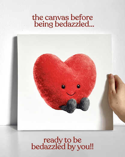 Heart Plushie Bedazzle Canvas Kit