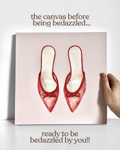Red Kitten Heels Bedazzle Canvas Kit