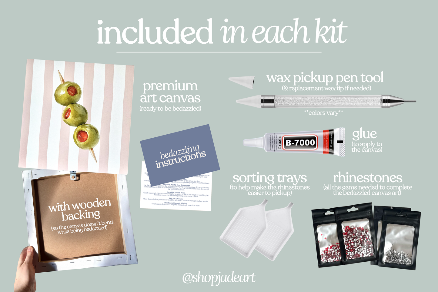 Olives Bedazzle Canvas Kit