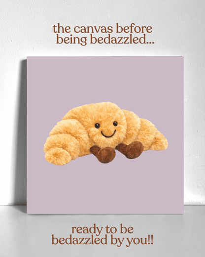 Croissant Plushie Bedazzle Canvas Kit