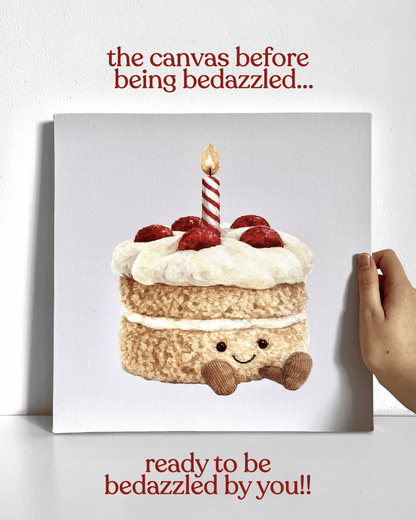 Birthday Cake Plushie Bedazzle Canvas Kit