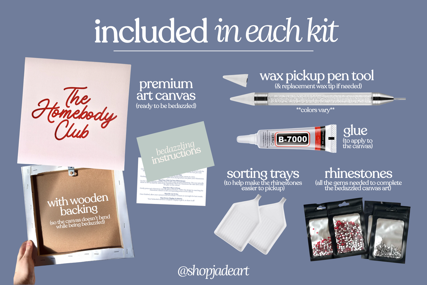 The Homebody Club Bedazzle Canvas Kit