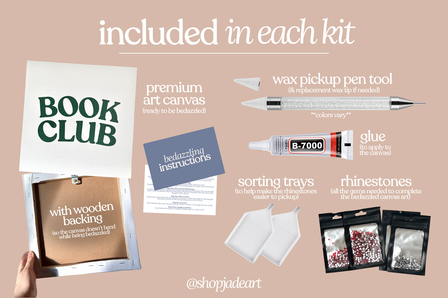Book Club Bedazzle Canvas Kit