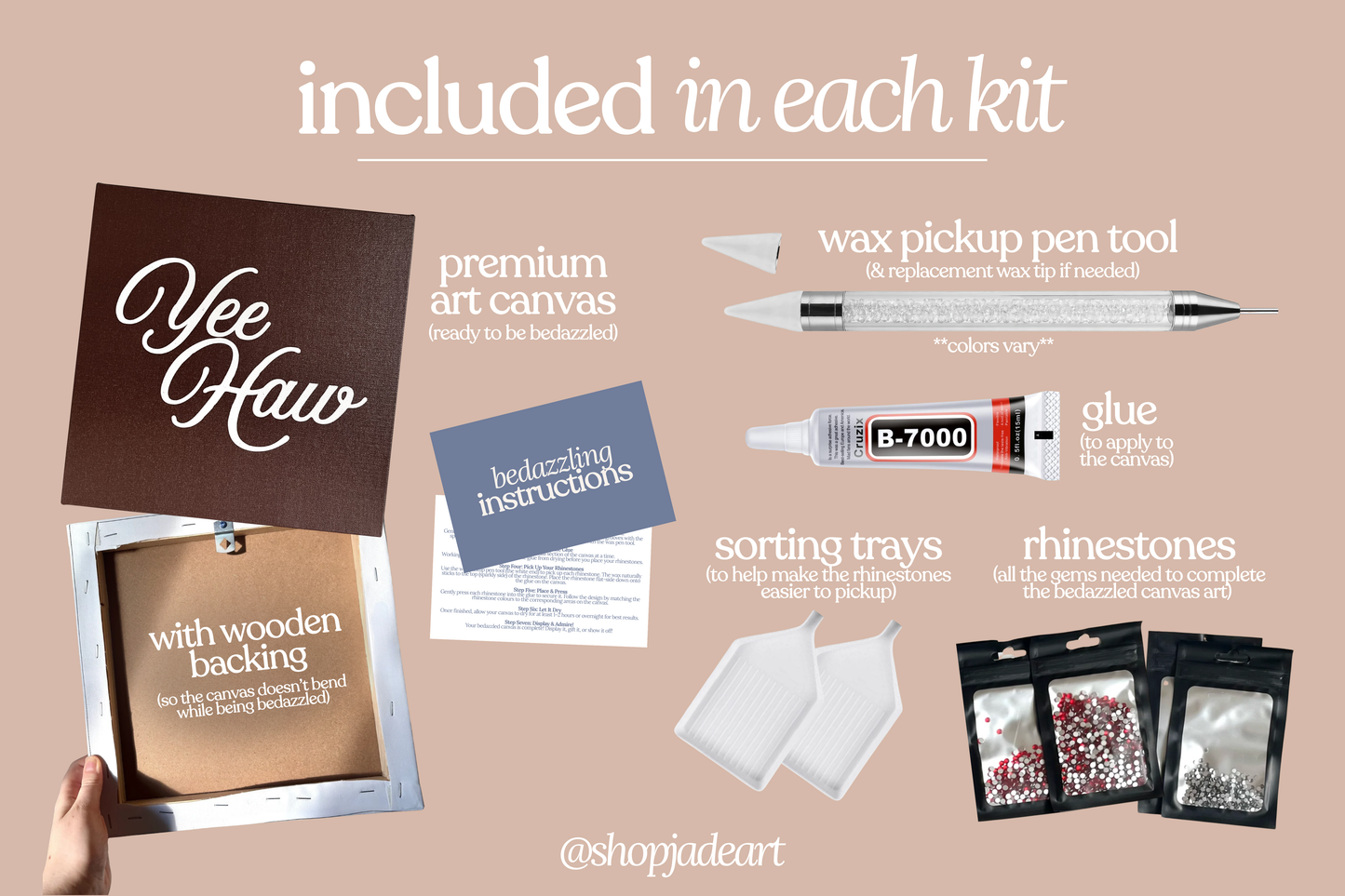 Yee Haw Bedazzle Canvas Kit