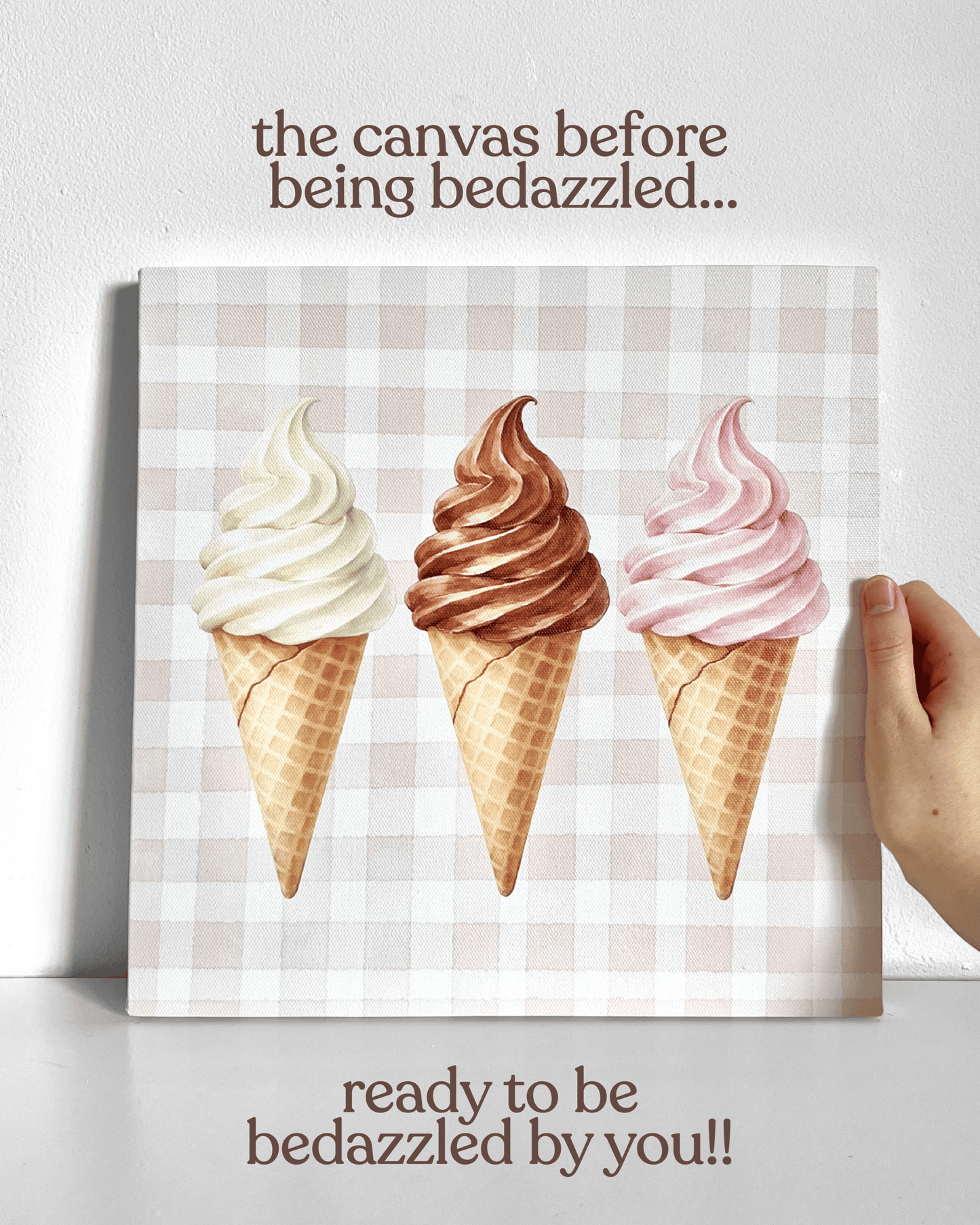 Ice Creams Bedazzle Canvas Kit