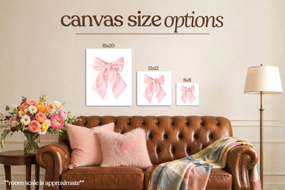 Pink Bow Bedazzle Canvas Kit