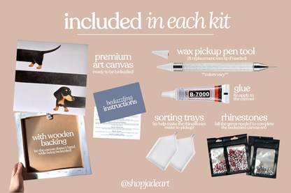 Dachshund Bedazzle Canvas Kit