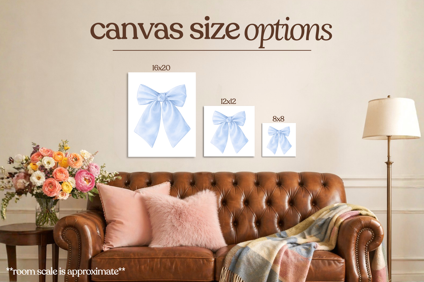 Blue Bow Bedazzle Canvas Kit