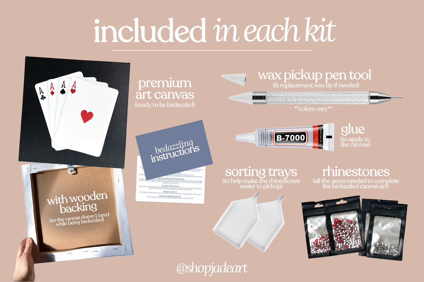 Cards Bedazzle Canvas Kit