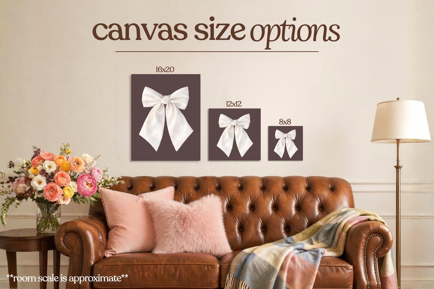 White Bow Bedazzle Canvas Kit