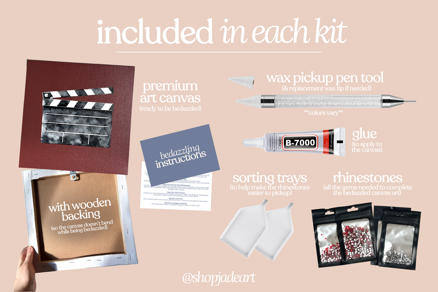 Movie Clapboard Bedazzle Canvas Kit