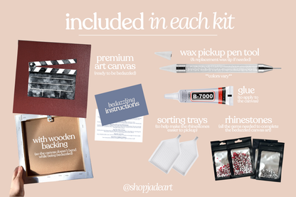 Movie Clapboard Bedazzle Canvas Kit