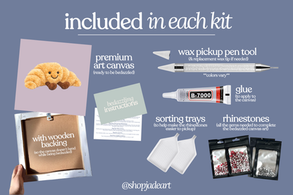 Croissant Plushie Bedazzle Canvas Kit