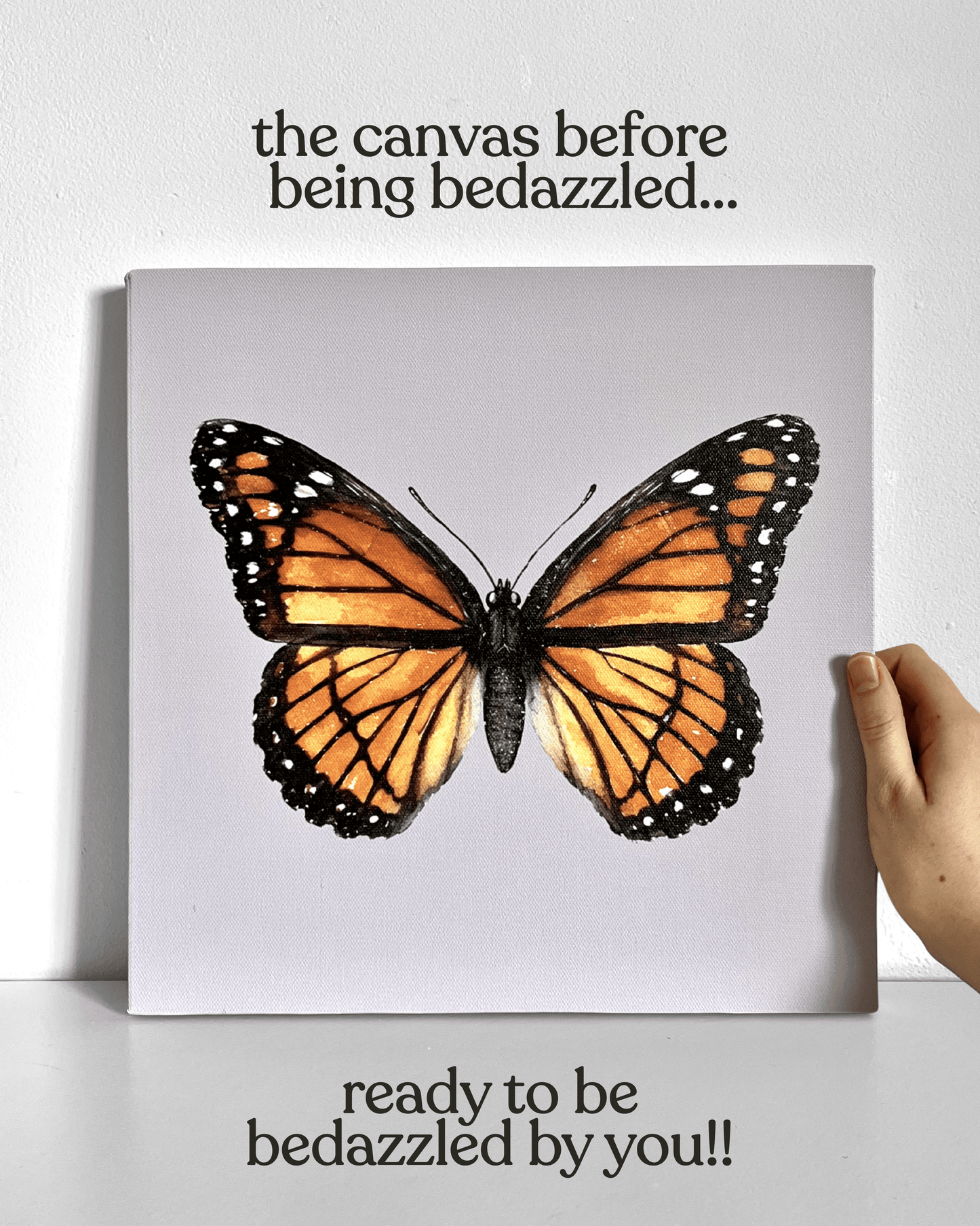 Monarch Butterfly Bedazzle Canvas Kit