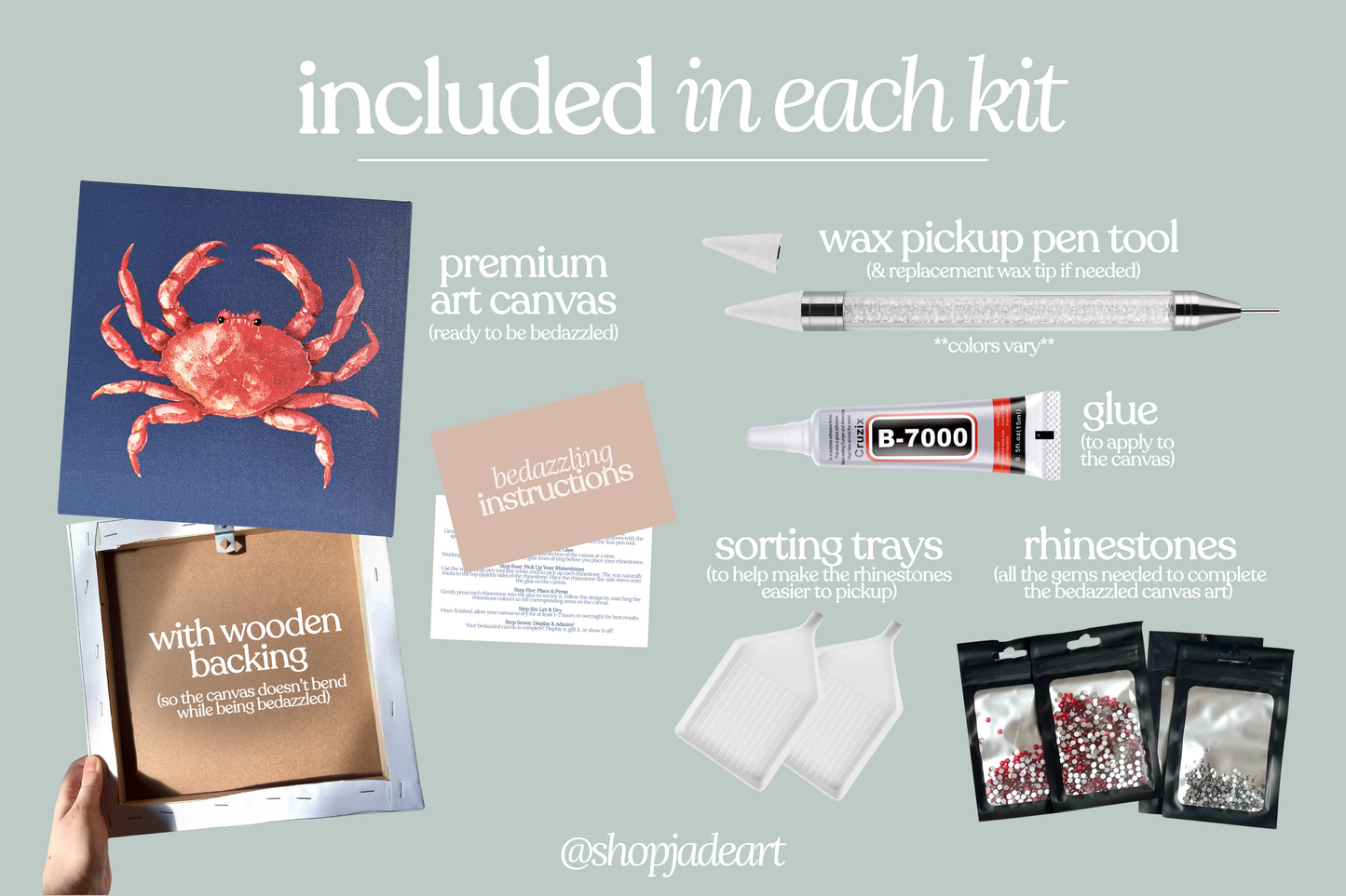 Crab Bedazzle Canvas Kit