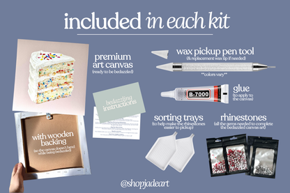 Funfetti Cake Bedazzle Canvas Kit