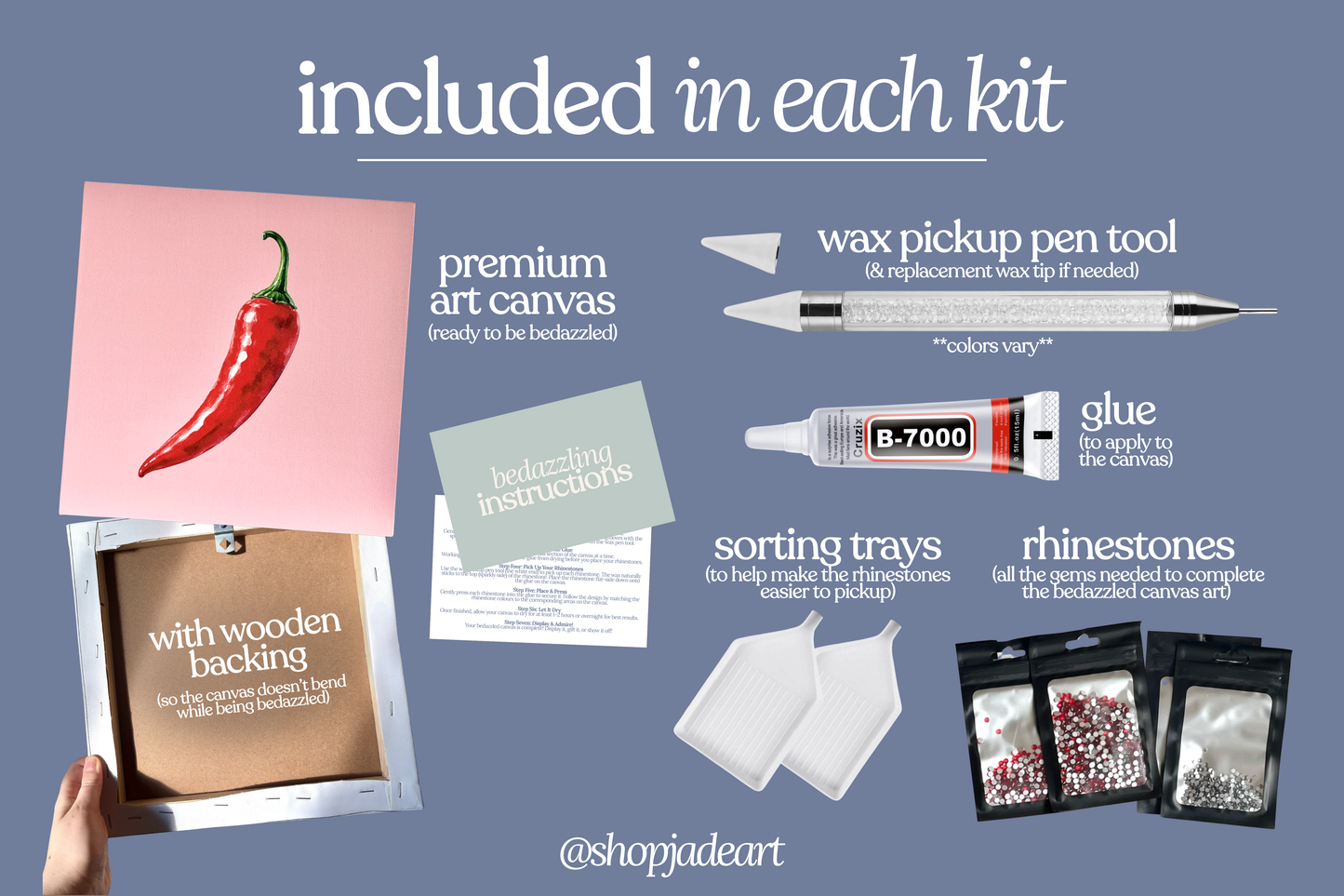 Chilli Pepper Bedazzle Canvas Kit