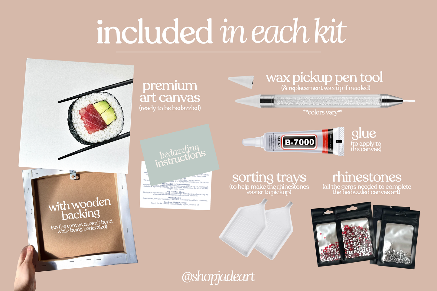 Sushi Bedazzle Canvas Kit
