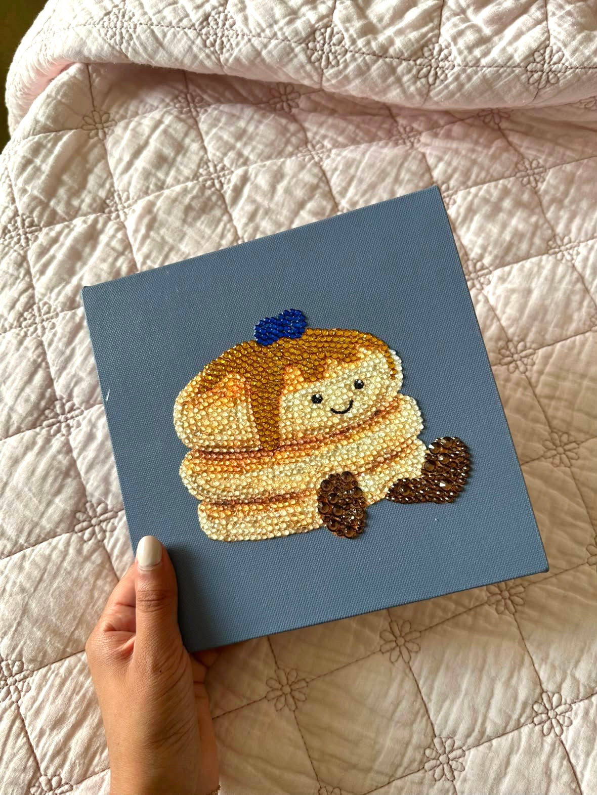 Blueberry Pancake Plushie Bedazzle Canvas Kit