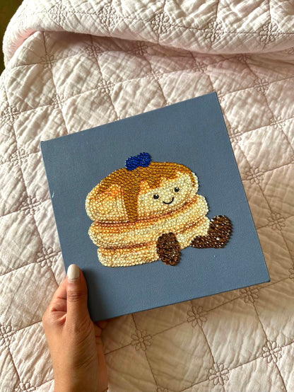 Blueberry Pancake Plushie Bedazzle Canvas Kit