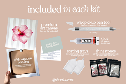 Hibiscus Bedazzle Canvas Kit