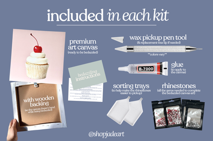 Cupcake Bedazzle Canvas Kit