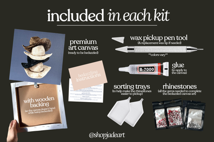 Cowgirl Hat Stack Bedazzle Canvas Kit