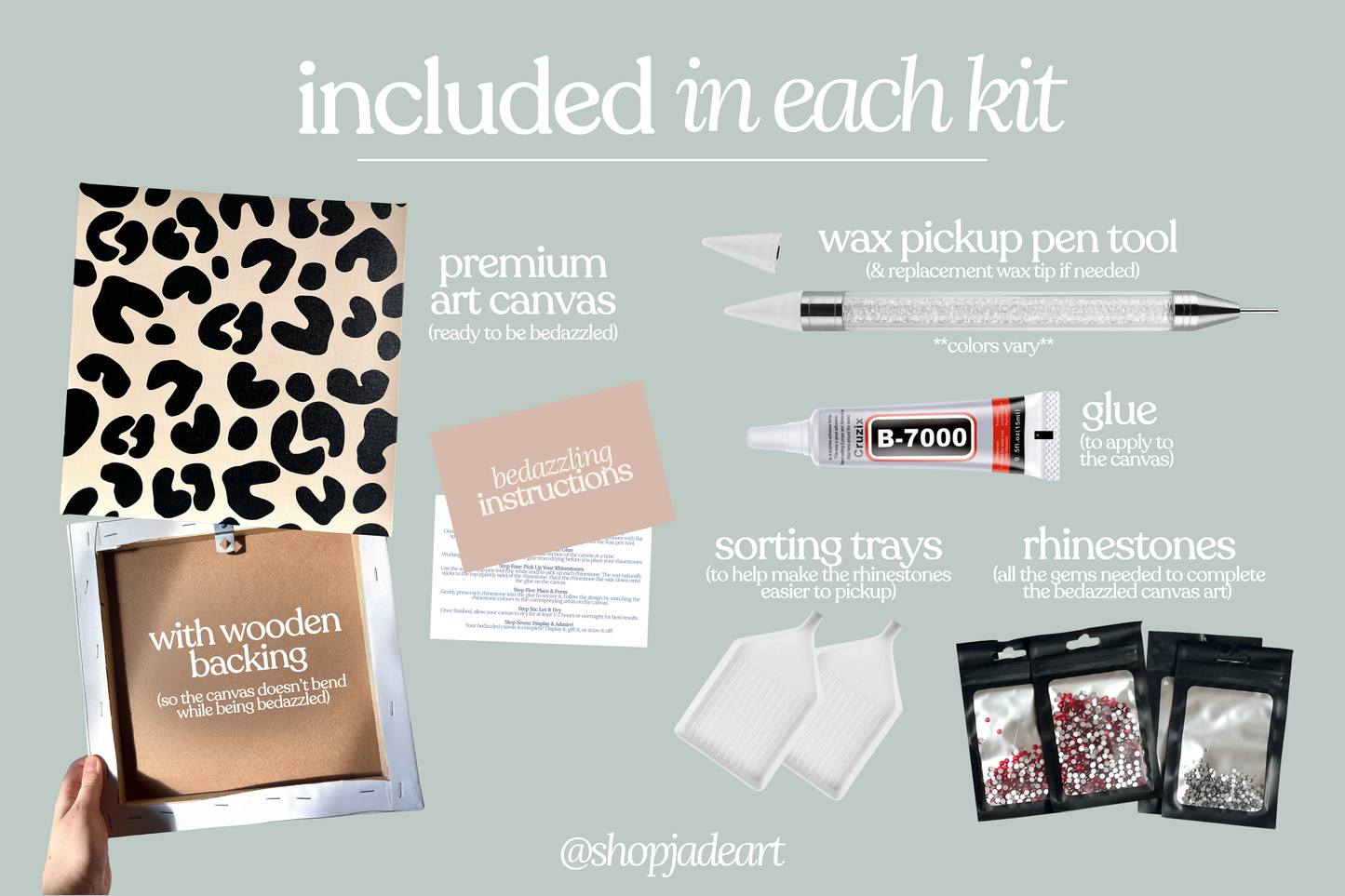 Leopard Bedazzle Canvas Kit