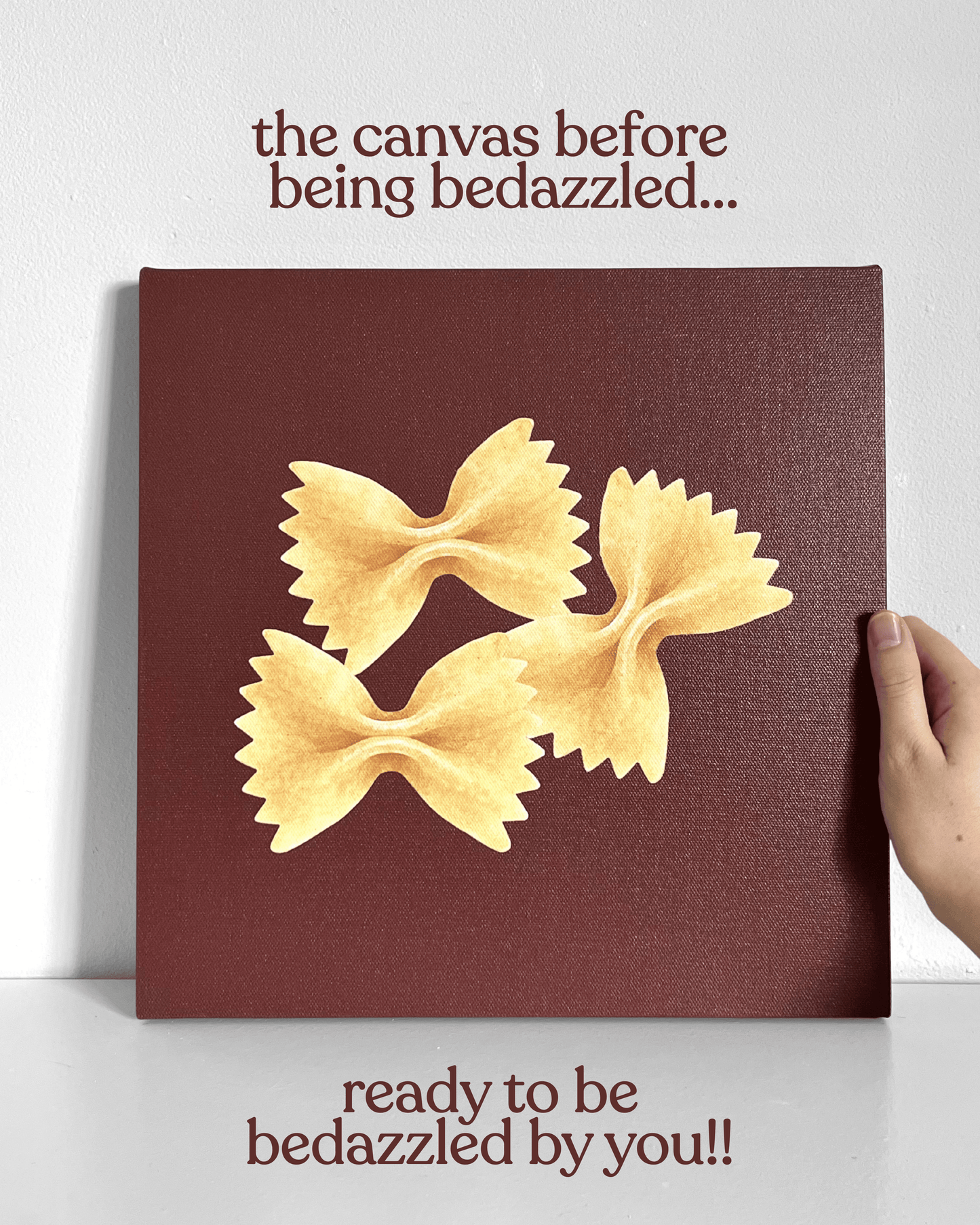 Bow Tie Pasta Bedazzle Canvas Kit