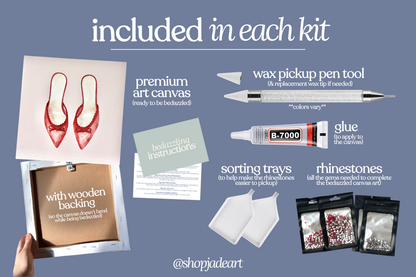 Red Kitten Heels Bedazzle Canvas Kit
