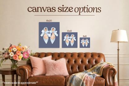 Blue Bow Heels Bedazzle Canvas Kit