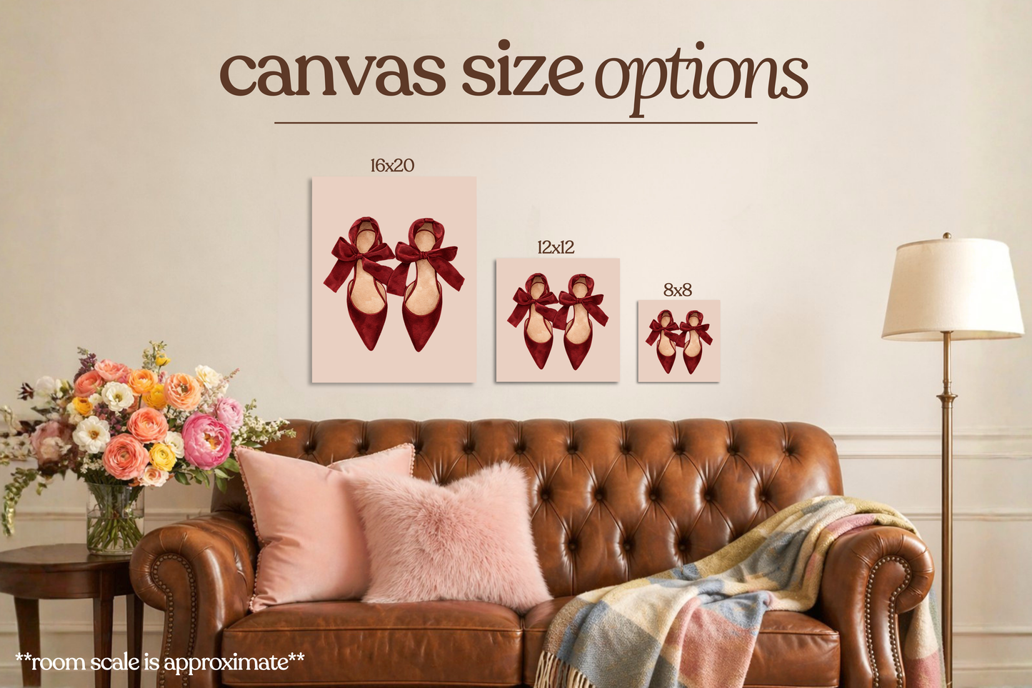 Burgundy Bow Heels Bedazzle Canvas Kit