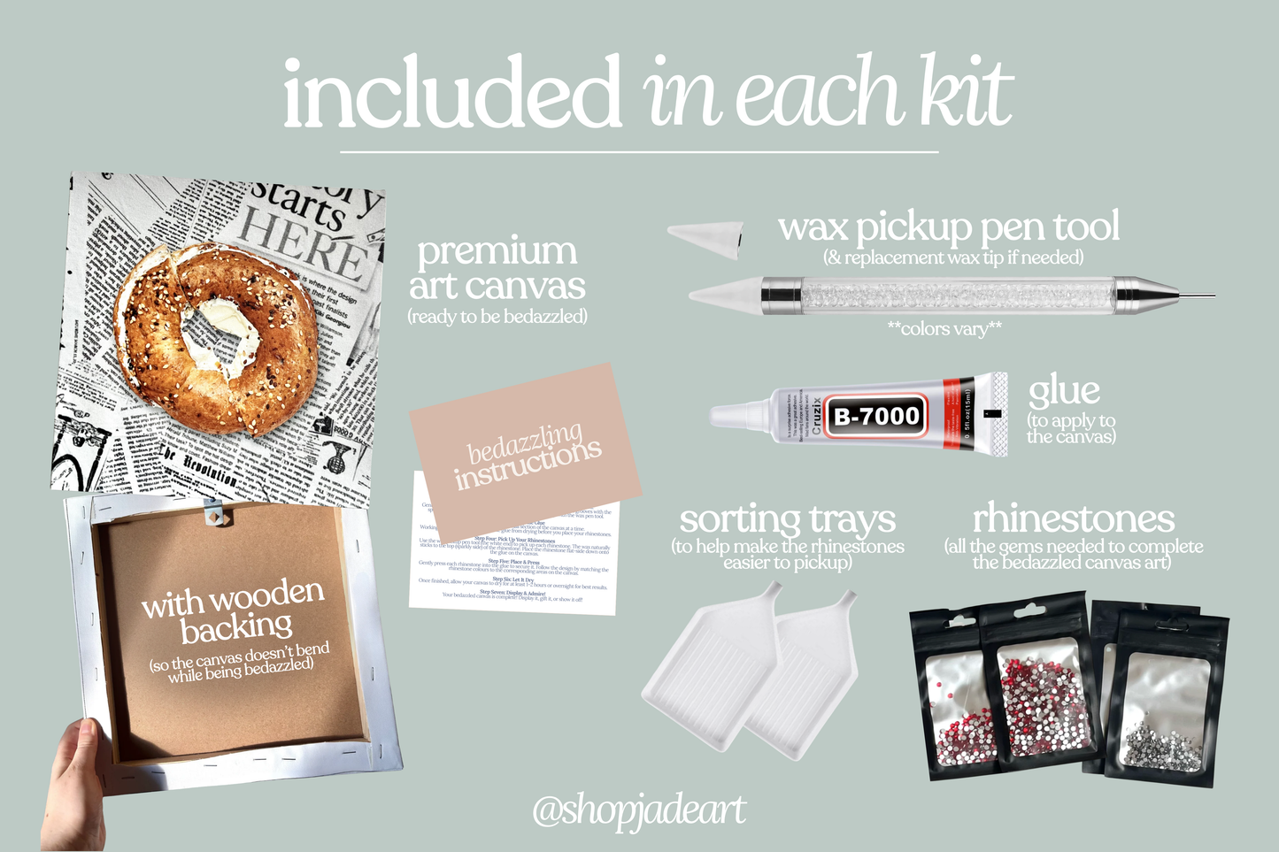 Bagel Bedazzle Canvas Kit