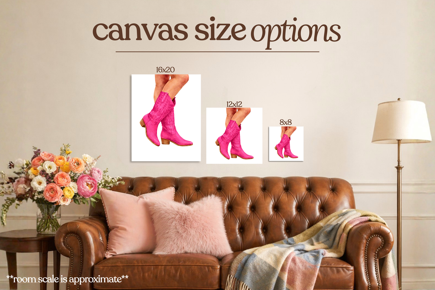 Hot Pink Cowgirl Boots Bedazzle Canvas Kit