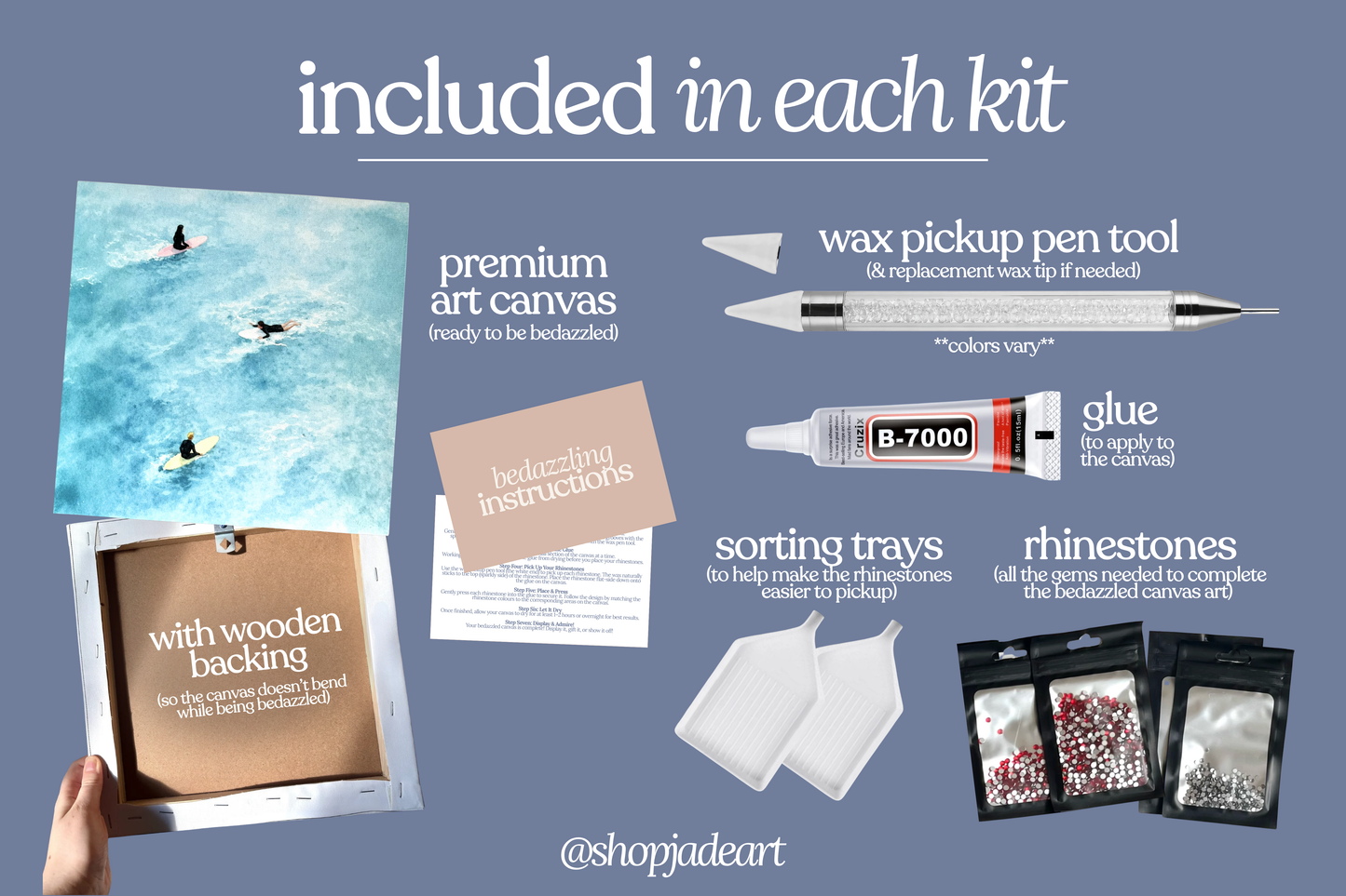 Surfers Bedazzle Canvas Kit