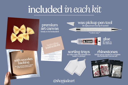 Bow Tie Pasta Bedazzle Canvas Kit