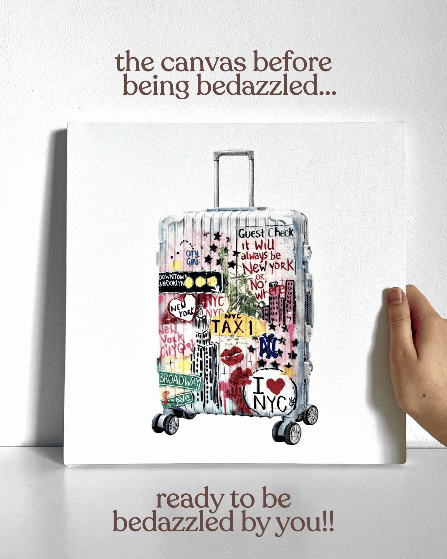 Suitcase Bedazzle Canvas Kit