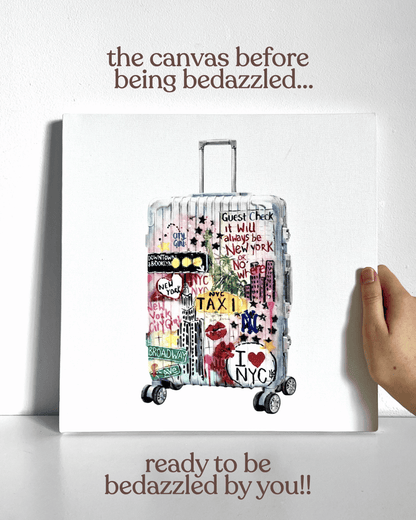 Suitcase Bedazzle Canvas Kit