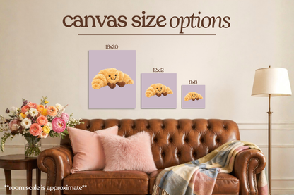 Croissant Plushie Bedazzle Canvas Kit