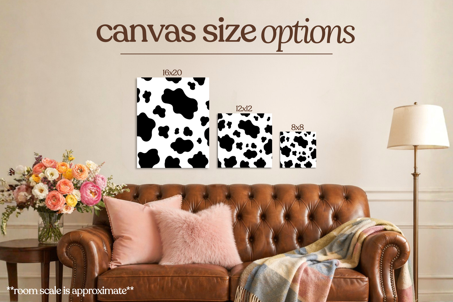 Cow Print Bedazzle Canvas Kit