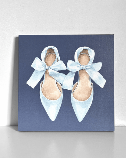 Blue Bow Heels Bedazzle Canvas Kit