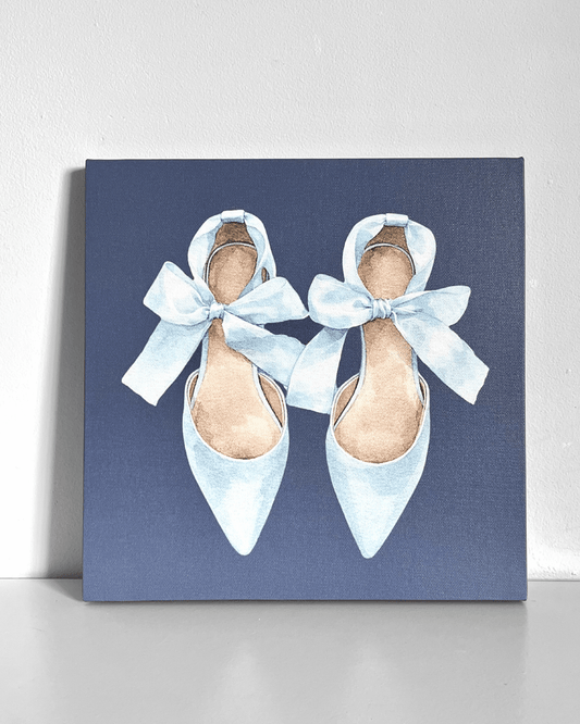 Blue Bow Heels Bedazzle Canvas Kit
