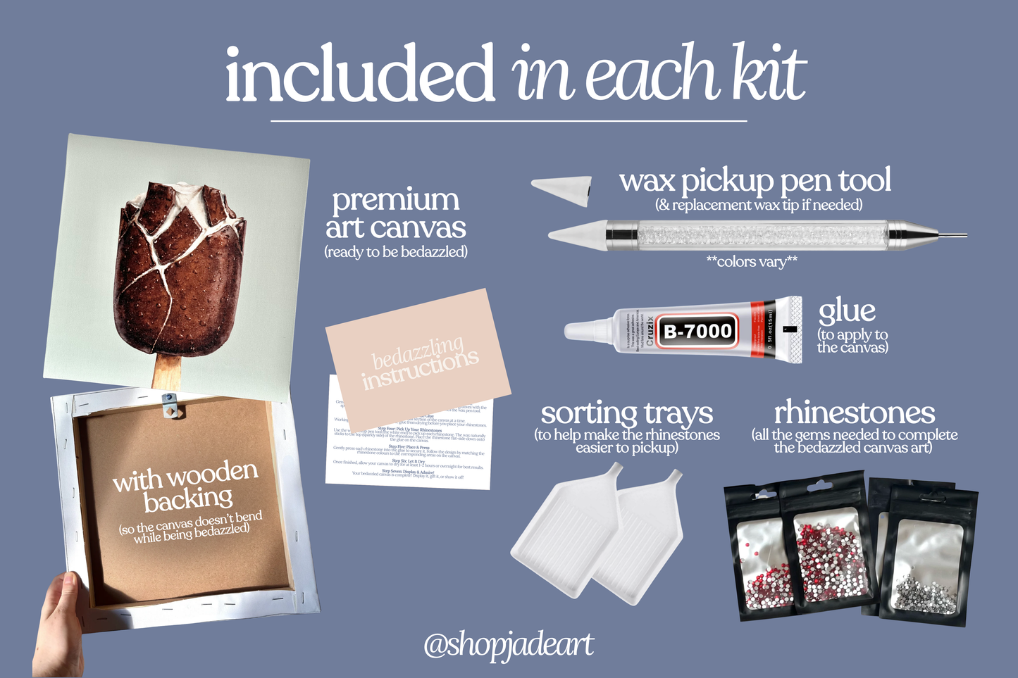 Ice Cream Bar Bedazzle Canvas Kit