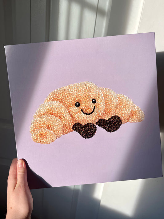 Croissant Plushie Bedazzle Canvas Kit